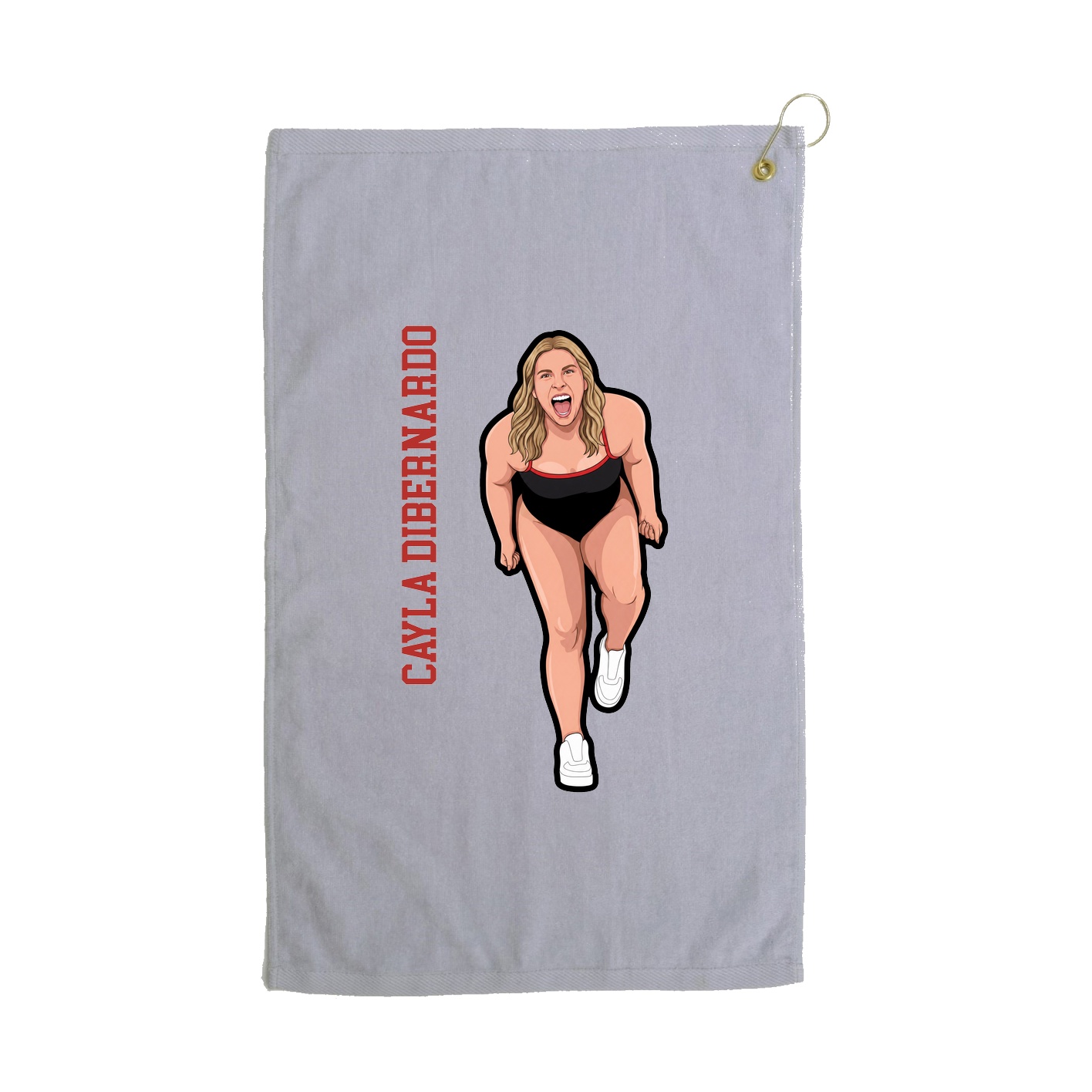 Golf Towel — Name Vertical in Grey