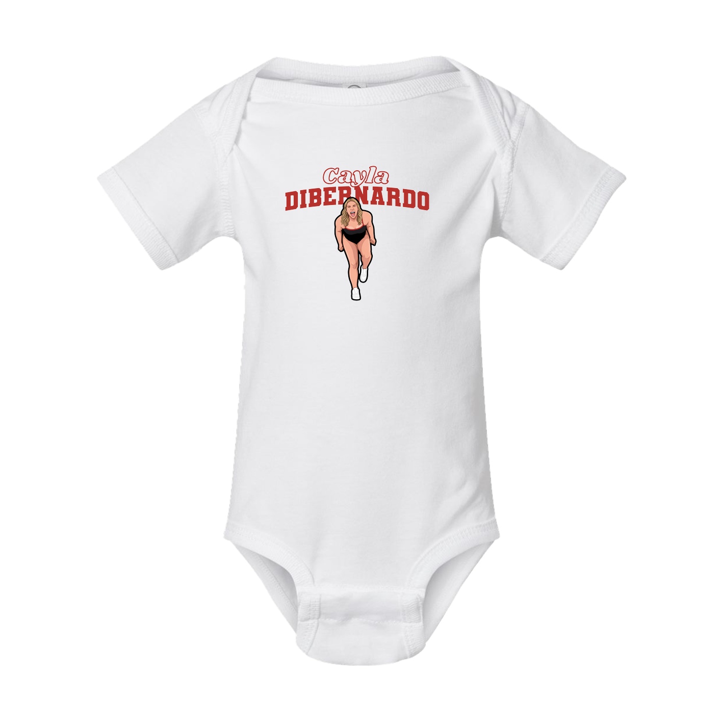 Baby Onesie — Name Arch in White