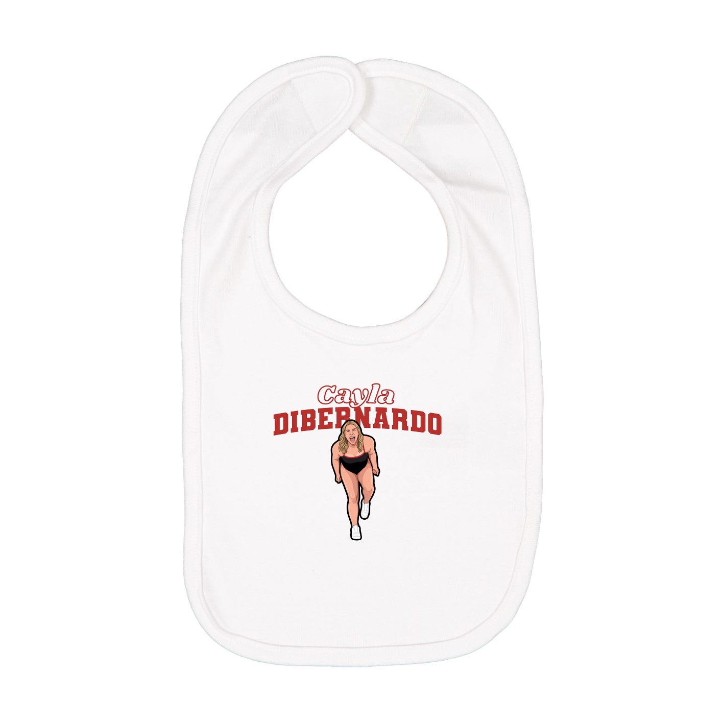 Infant Bib — Name Arch in White