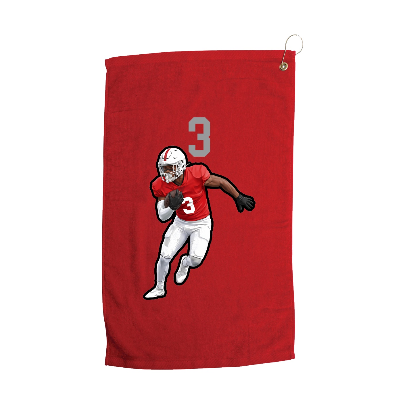 Golf Towel — Number Top in Red