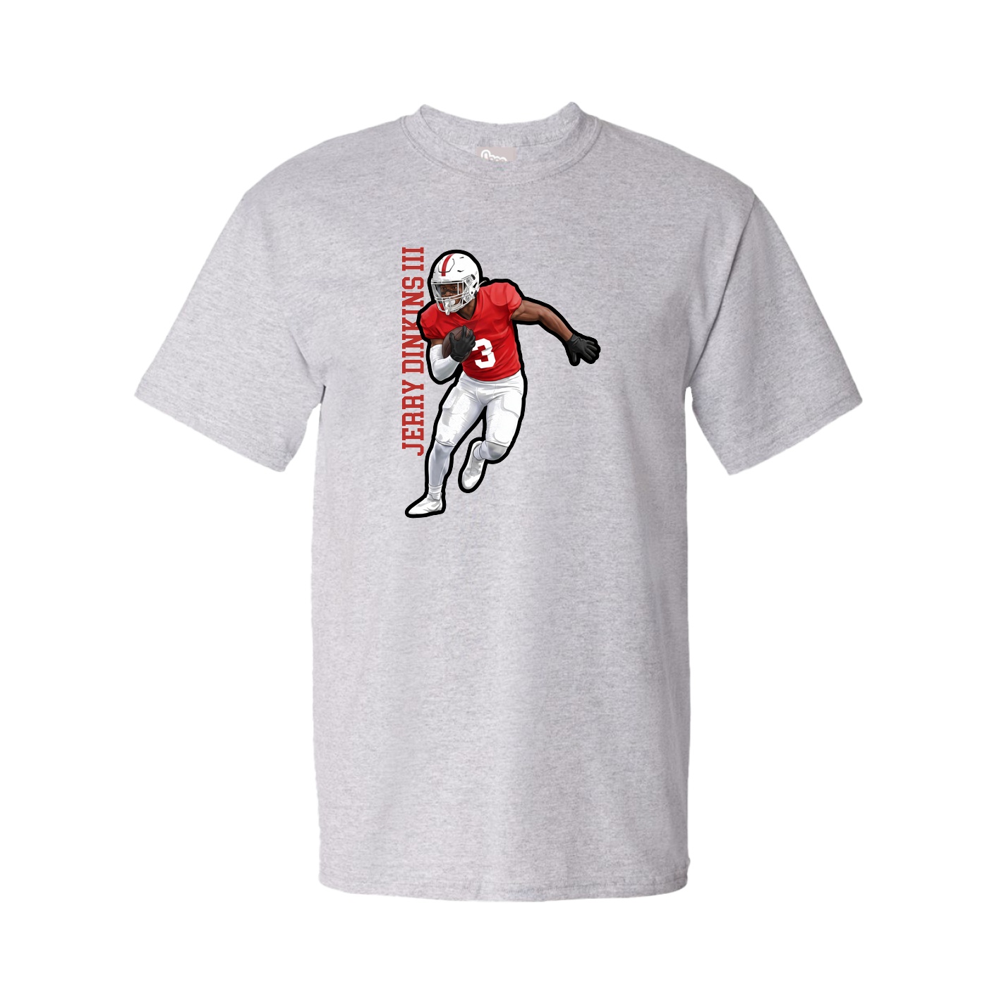 Tee — Name Vertical in Grey