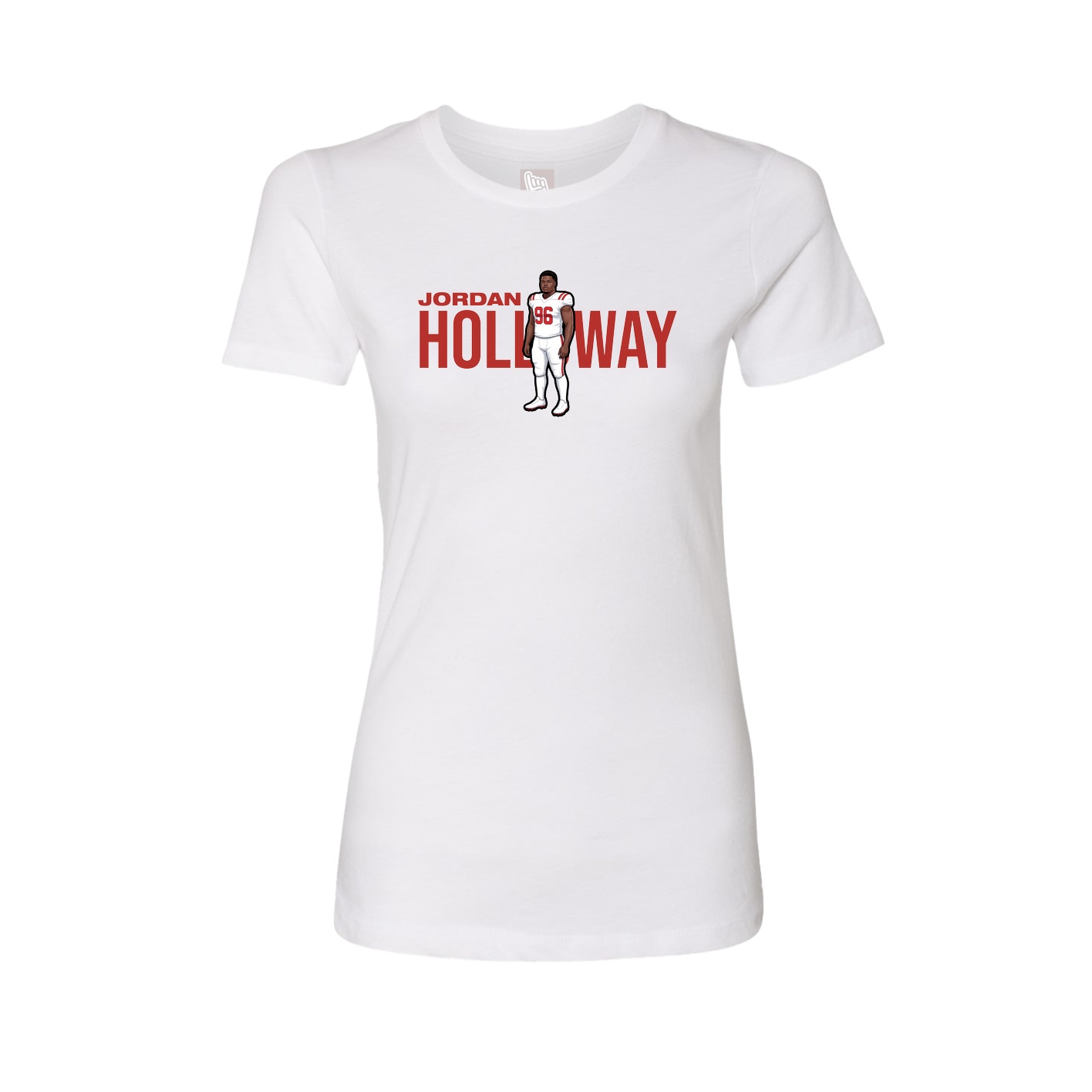 Fitted Women's Tee — Player Name in White