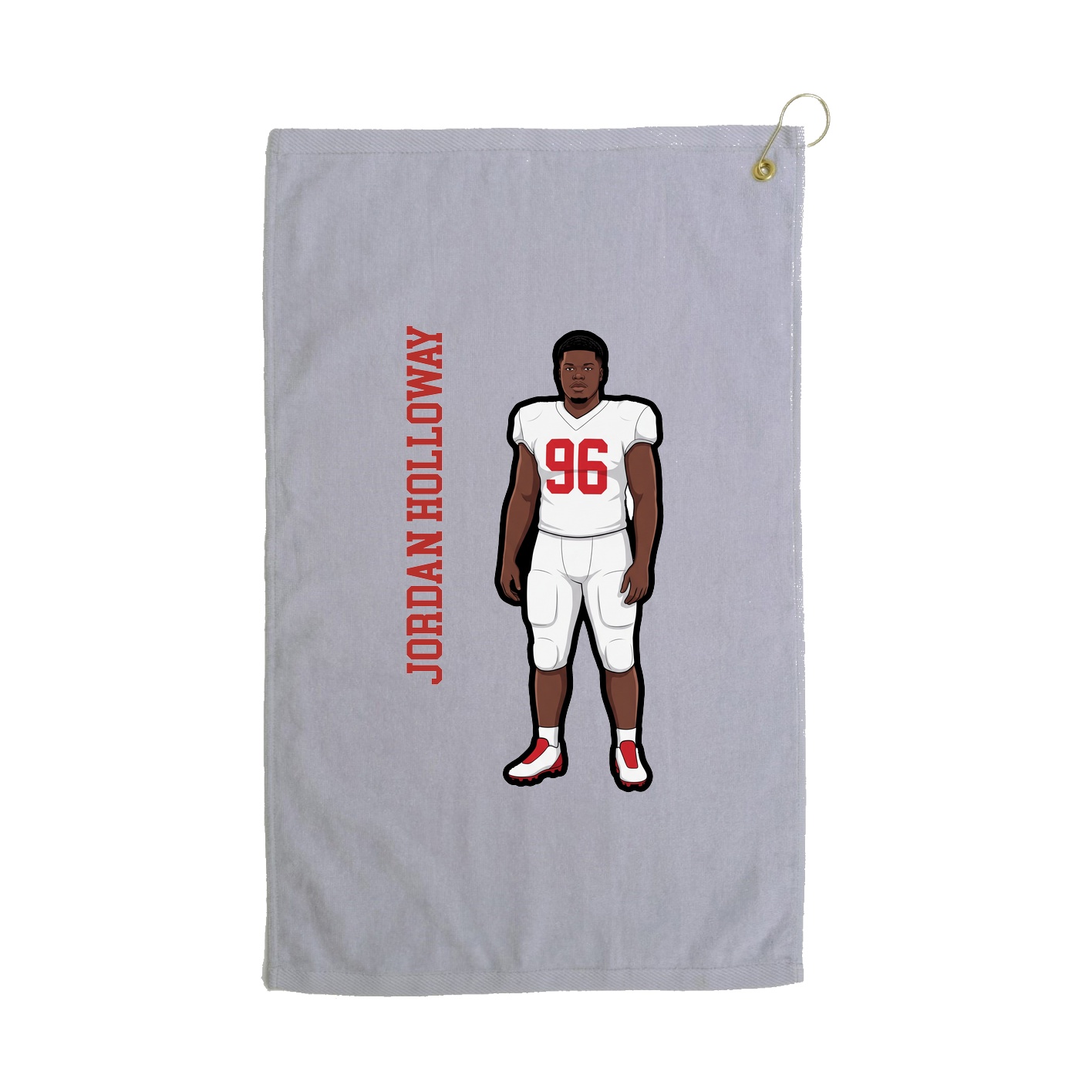 Golf Towel — Name Vertical in Grey