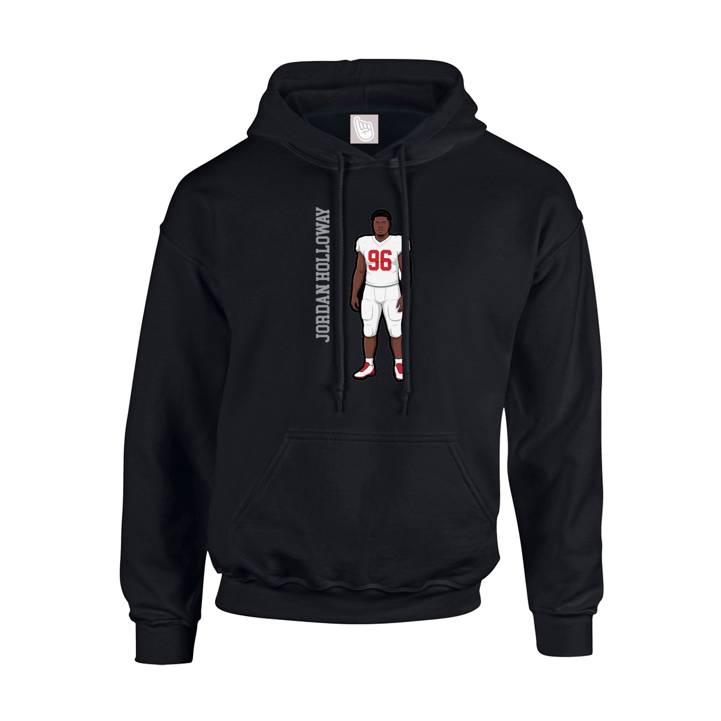 Youth Hoodie — Name Vertical in Black