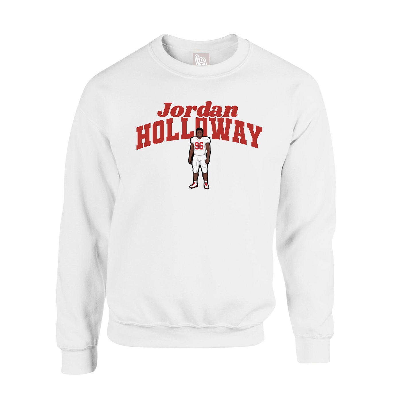 Fleece Crew — Signature Arch in White