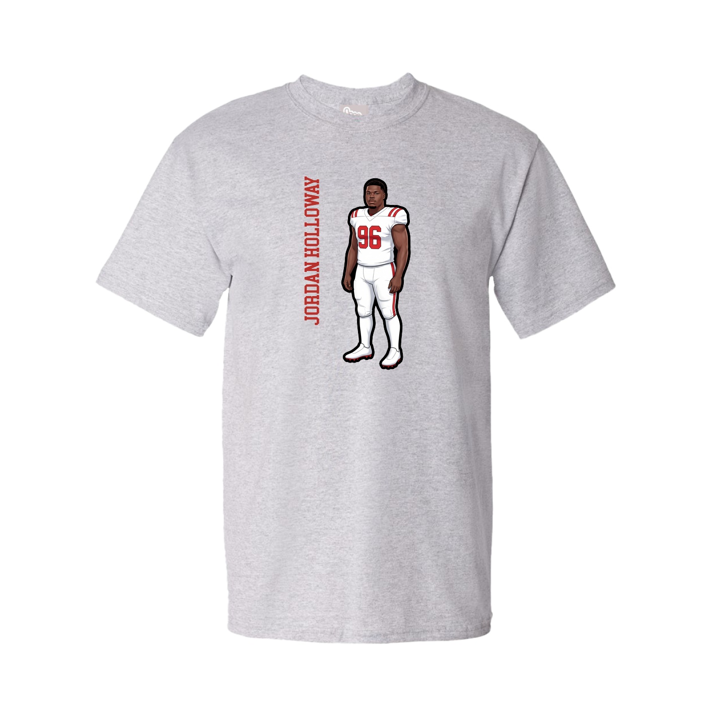 Tee — Name Vertical in Grey