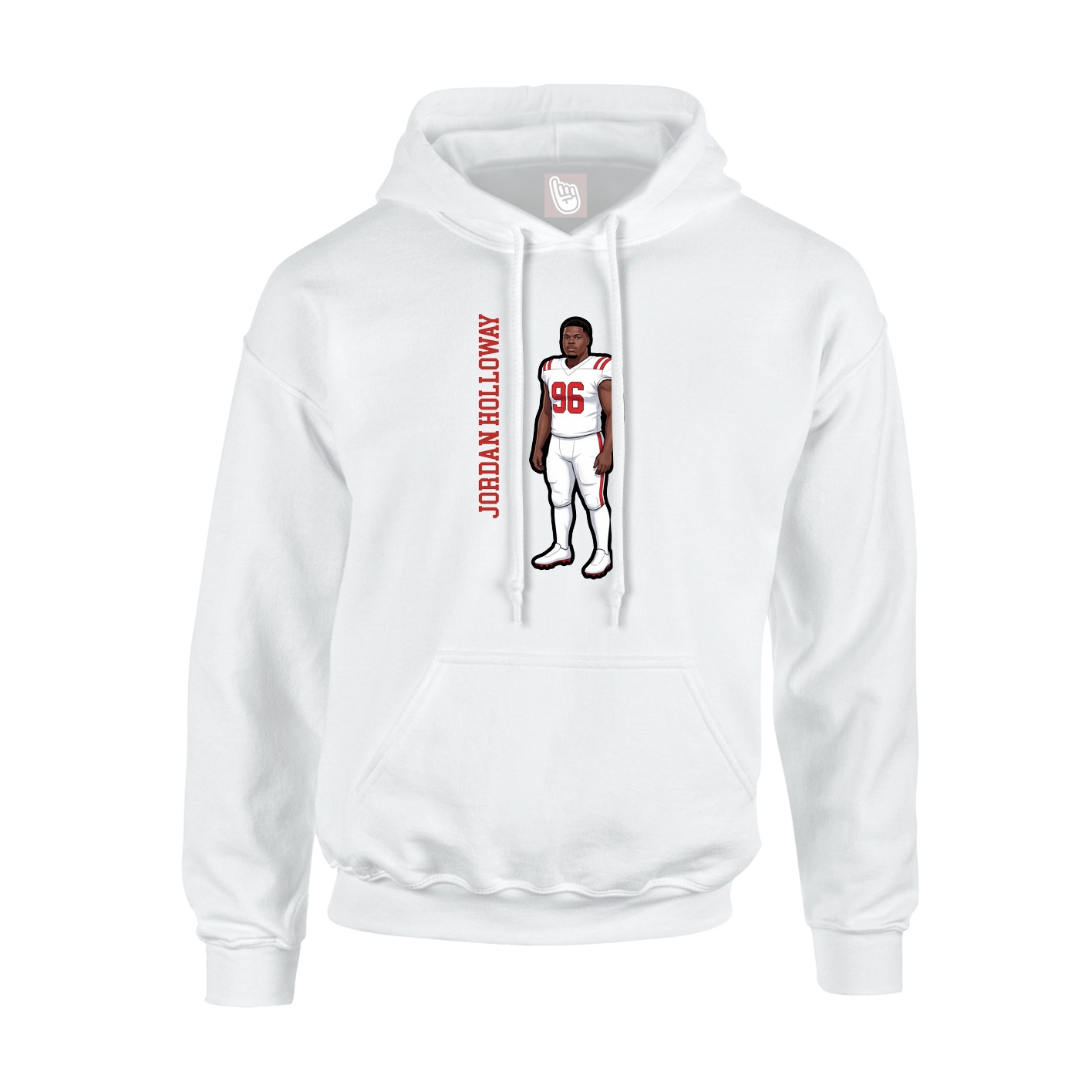 Hoodie — Name Vertical in White
