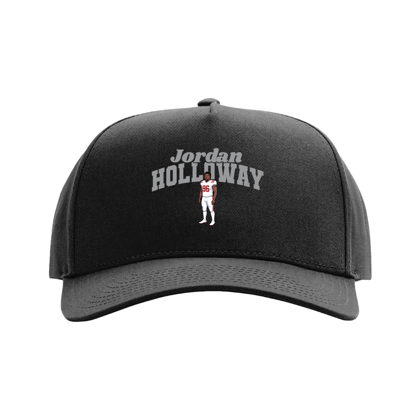 Full Fabric Five-Panel Champ Cap — Signature Arch in Black