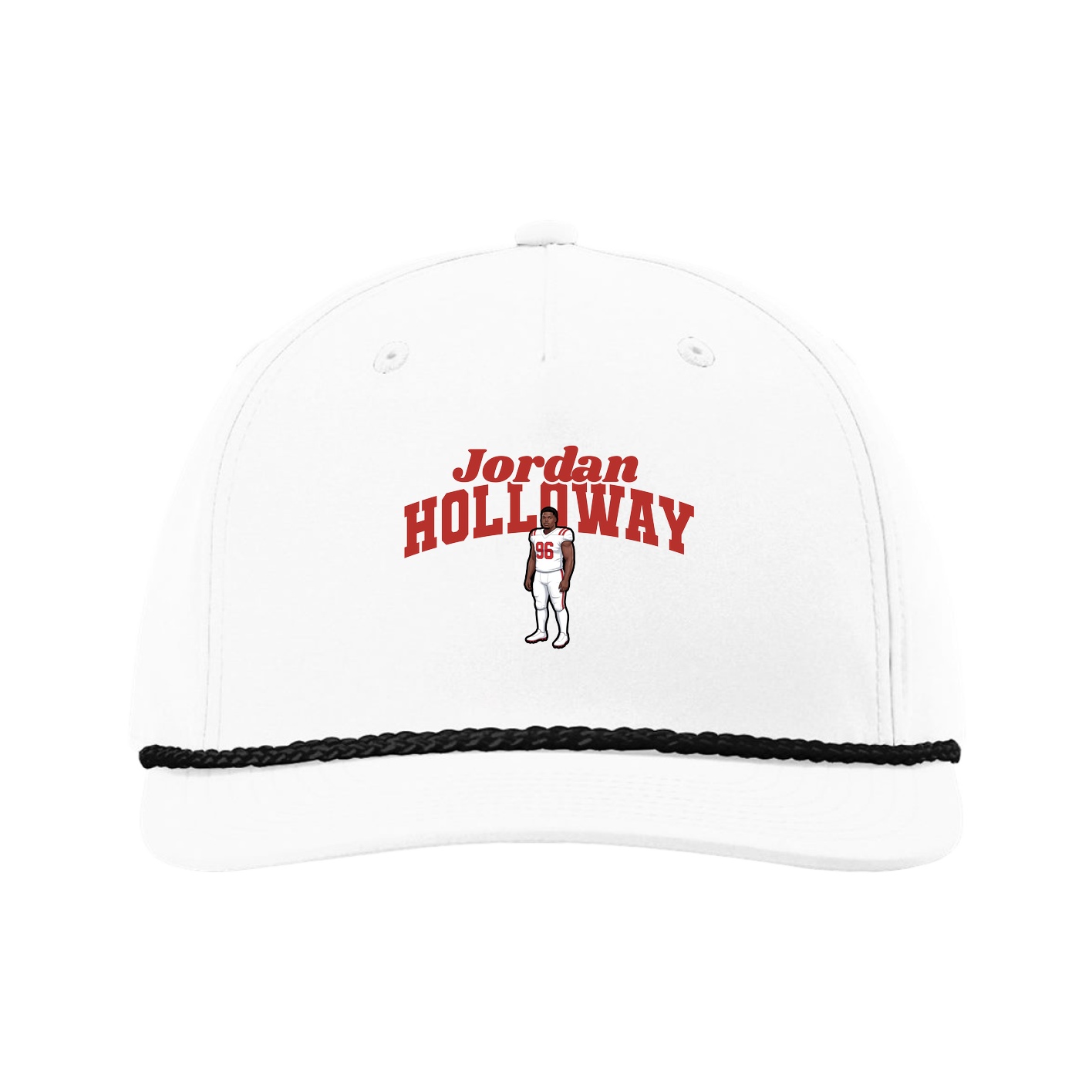 Five-Panel Classic Rope Cap — Signature Arch in White