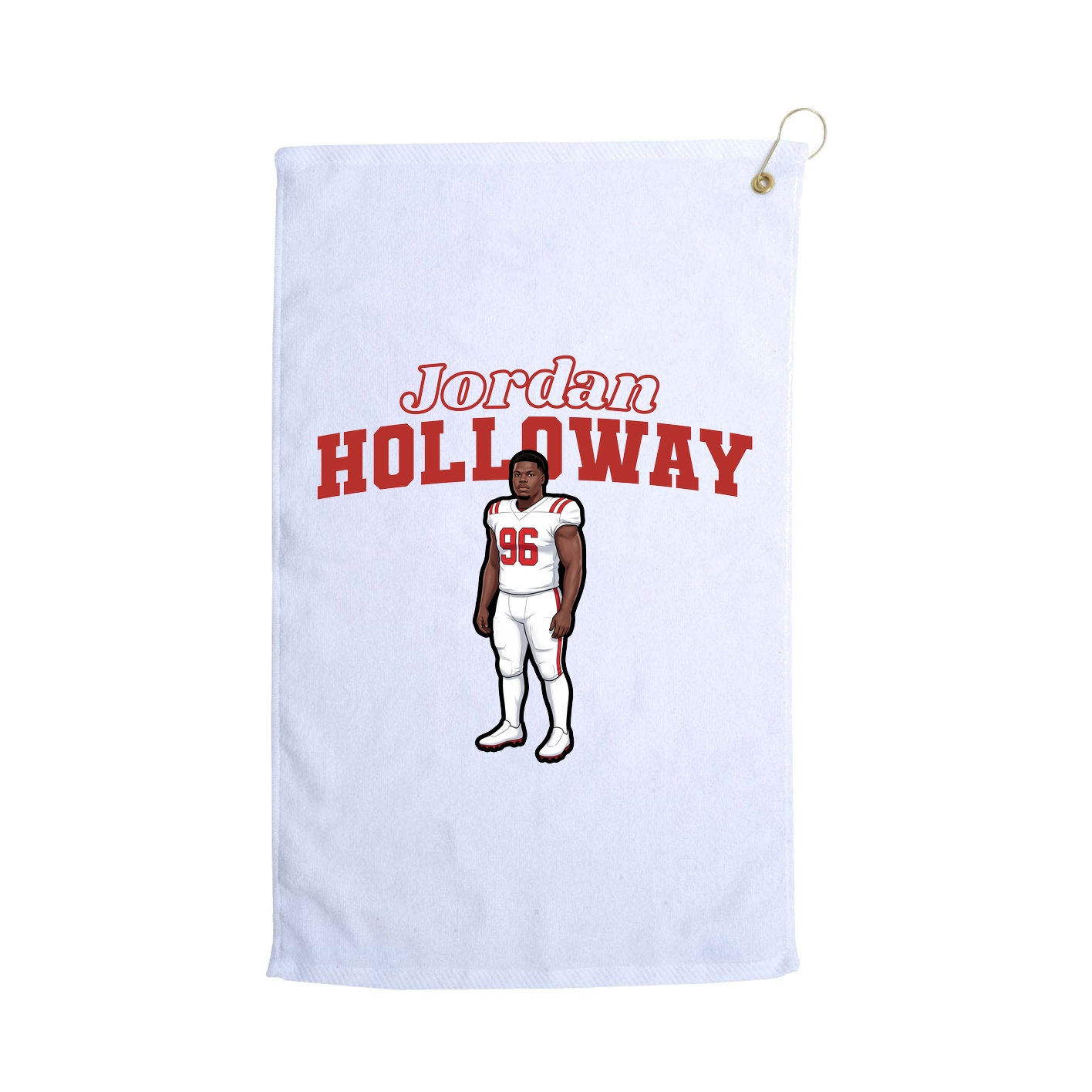 Golf Towel — Name Arch in White