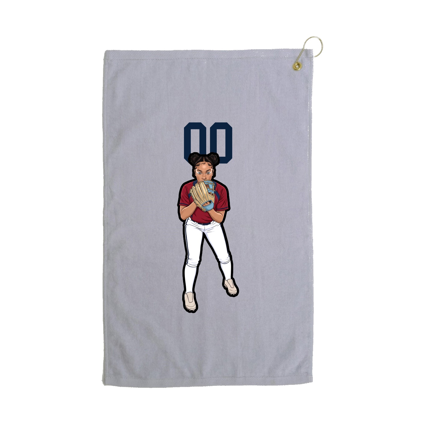Golf Towel — Number Top in Grey