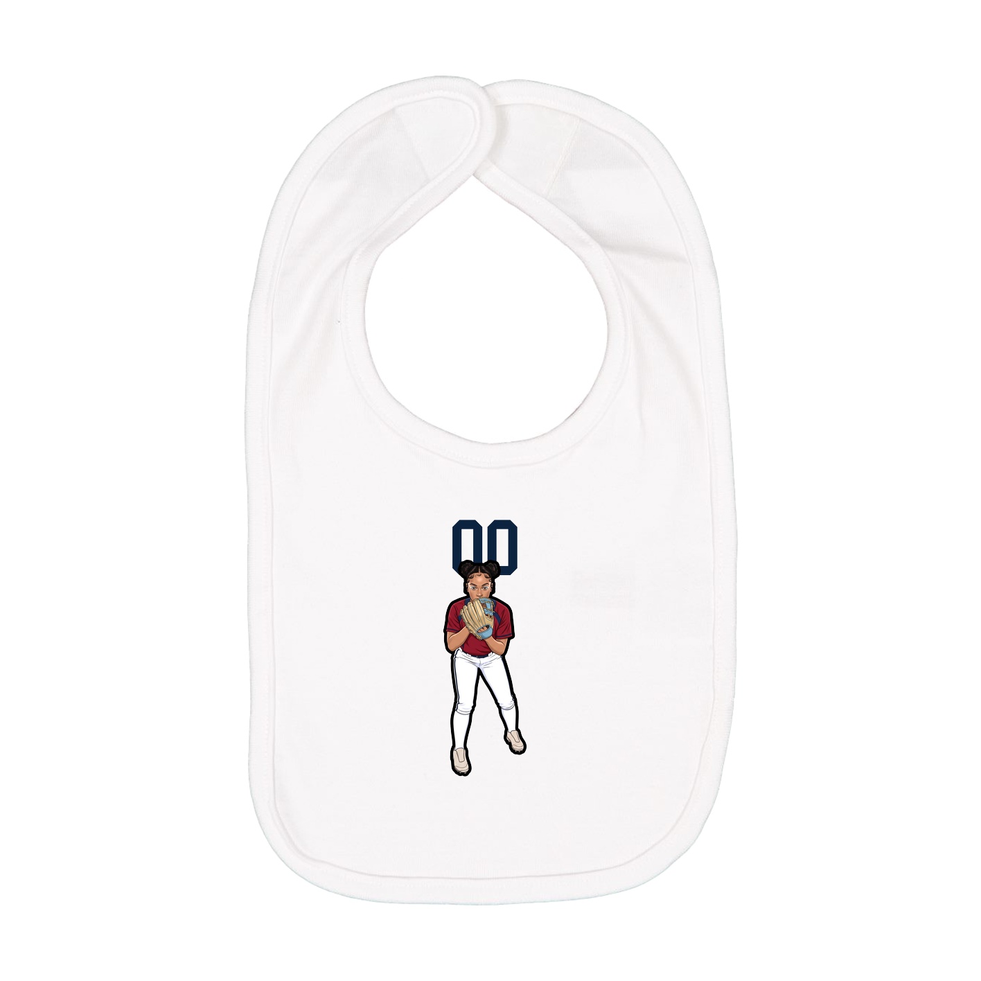 Infant Bib — Number Top in White