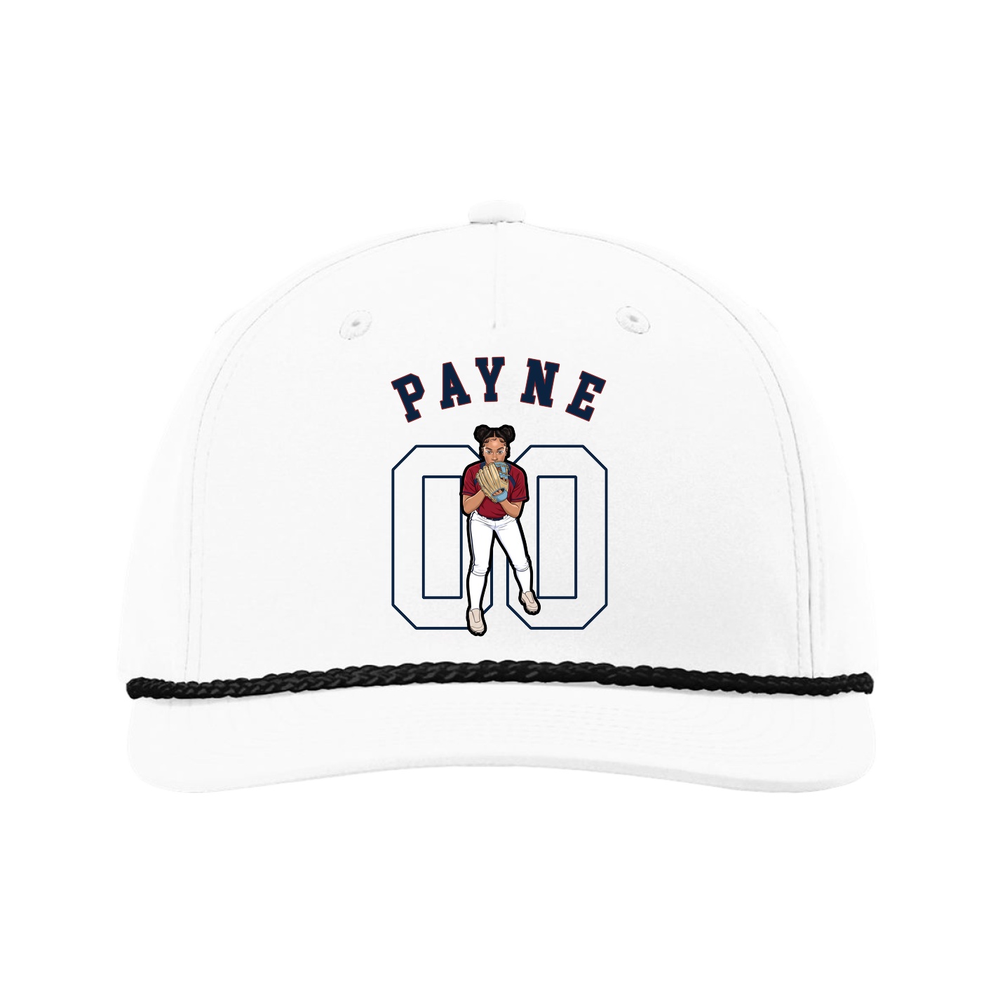 Five-Panel Classic Rope Cap — Shirsey Arch in White