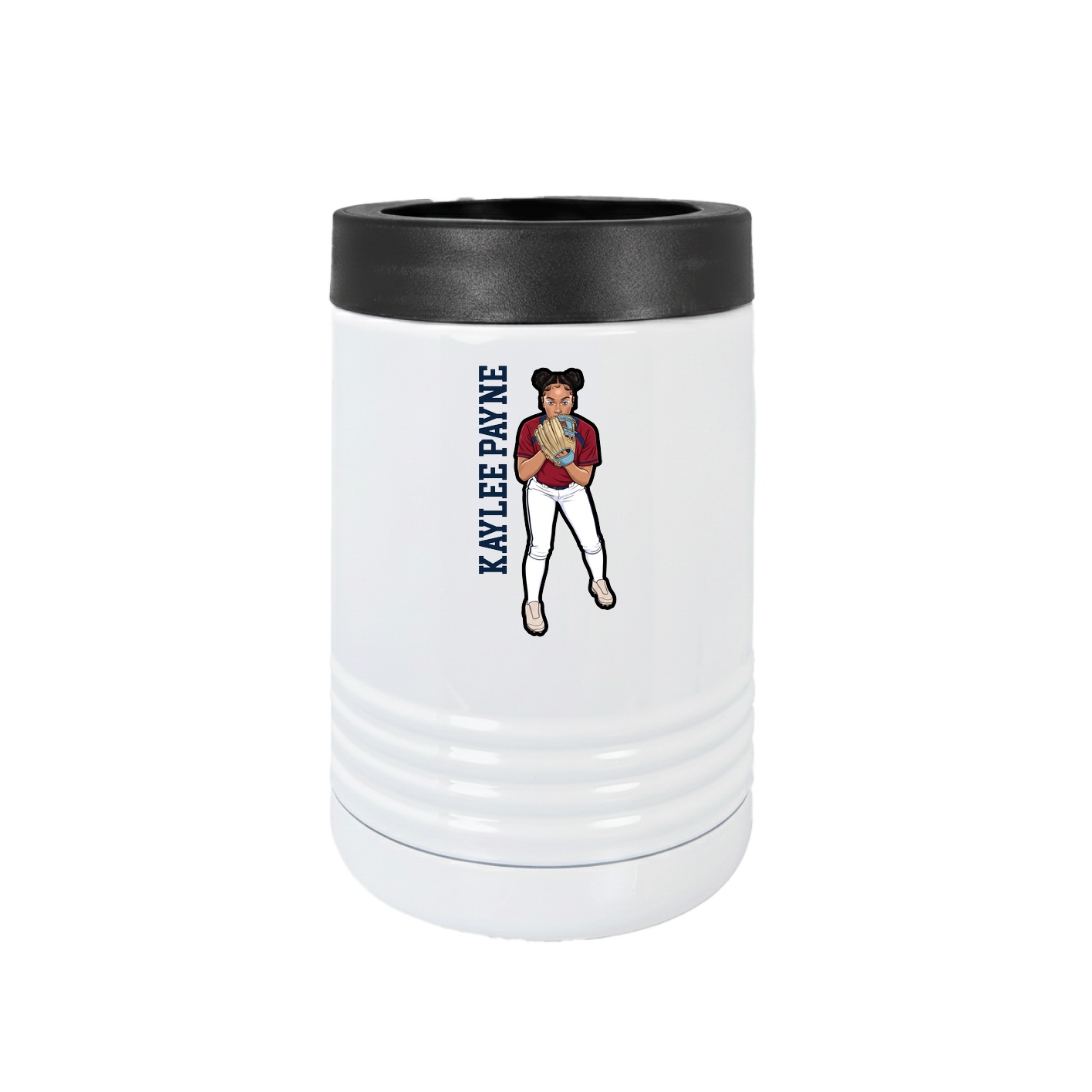 Beverage Holder — Name Vertical in White