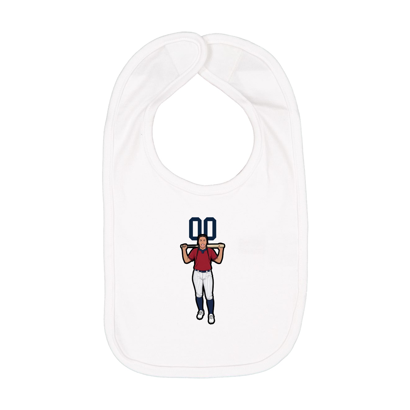 Infant Bib — Number Top in White