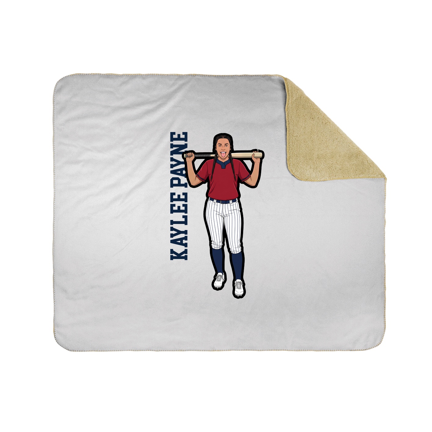 Throw Blanket — Name Vertical in White