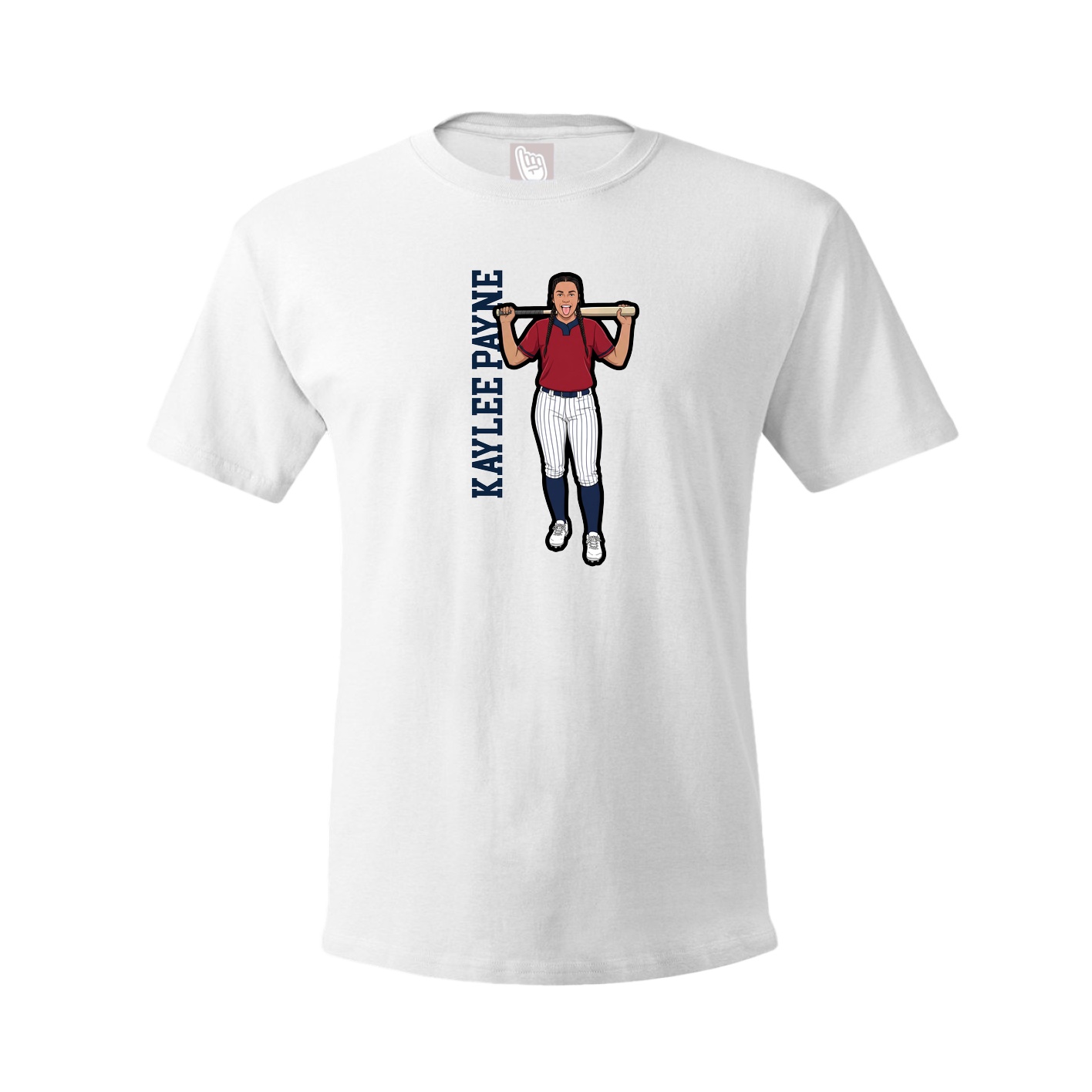 Youth Tee — Name Vertical in White