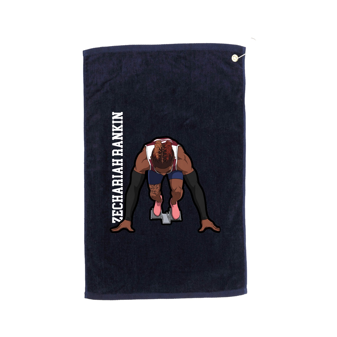 Golf Towel — Name Vertical in Navy