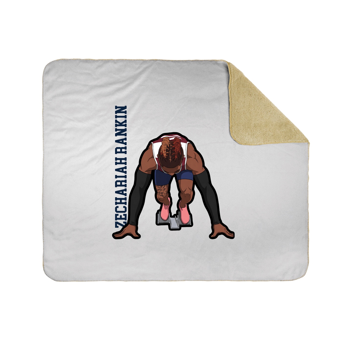 Throw Blanket — Name Vertical in White
