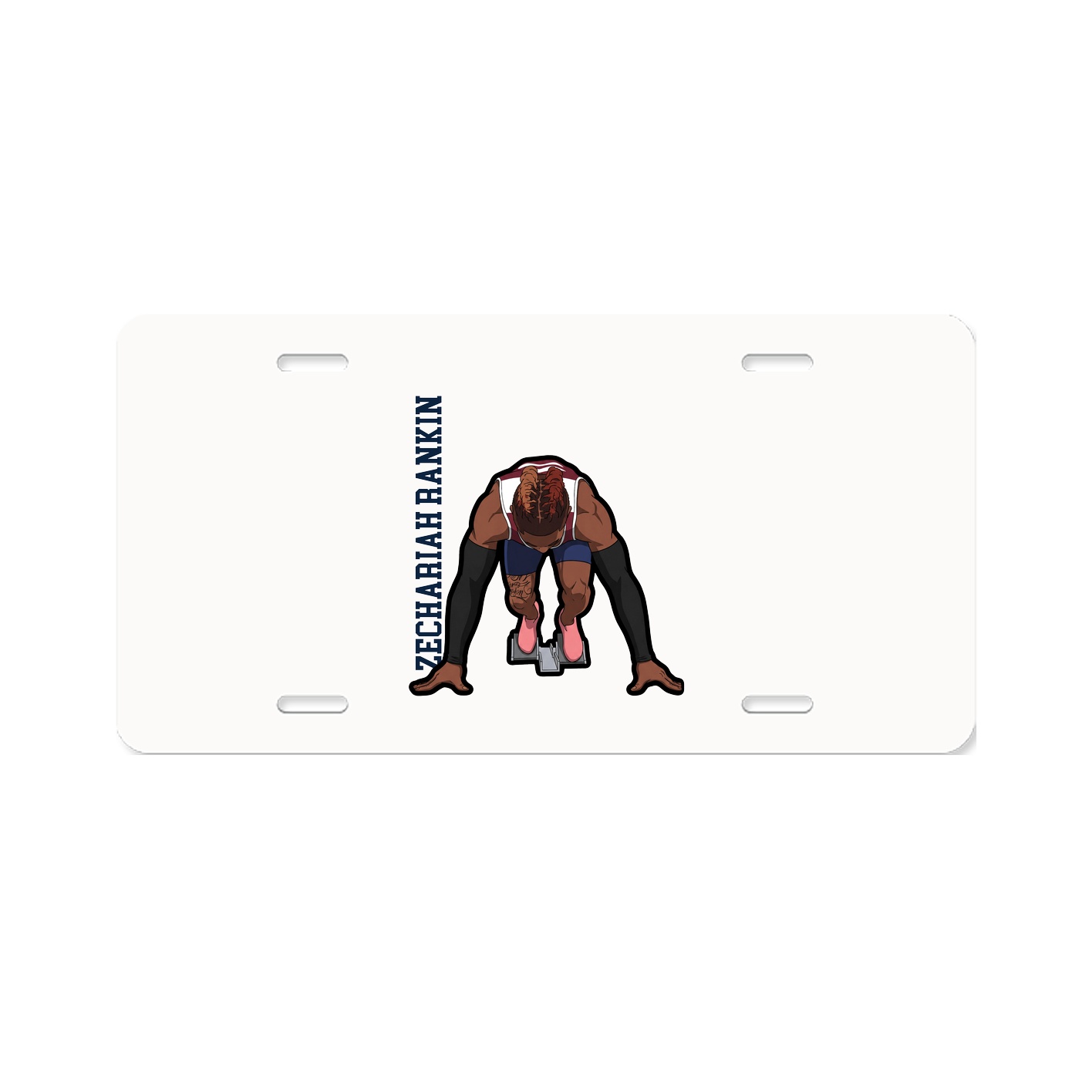 License Plate — Name Vertical in Classic