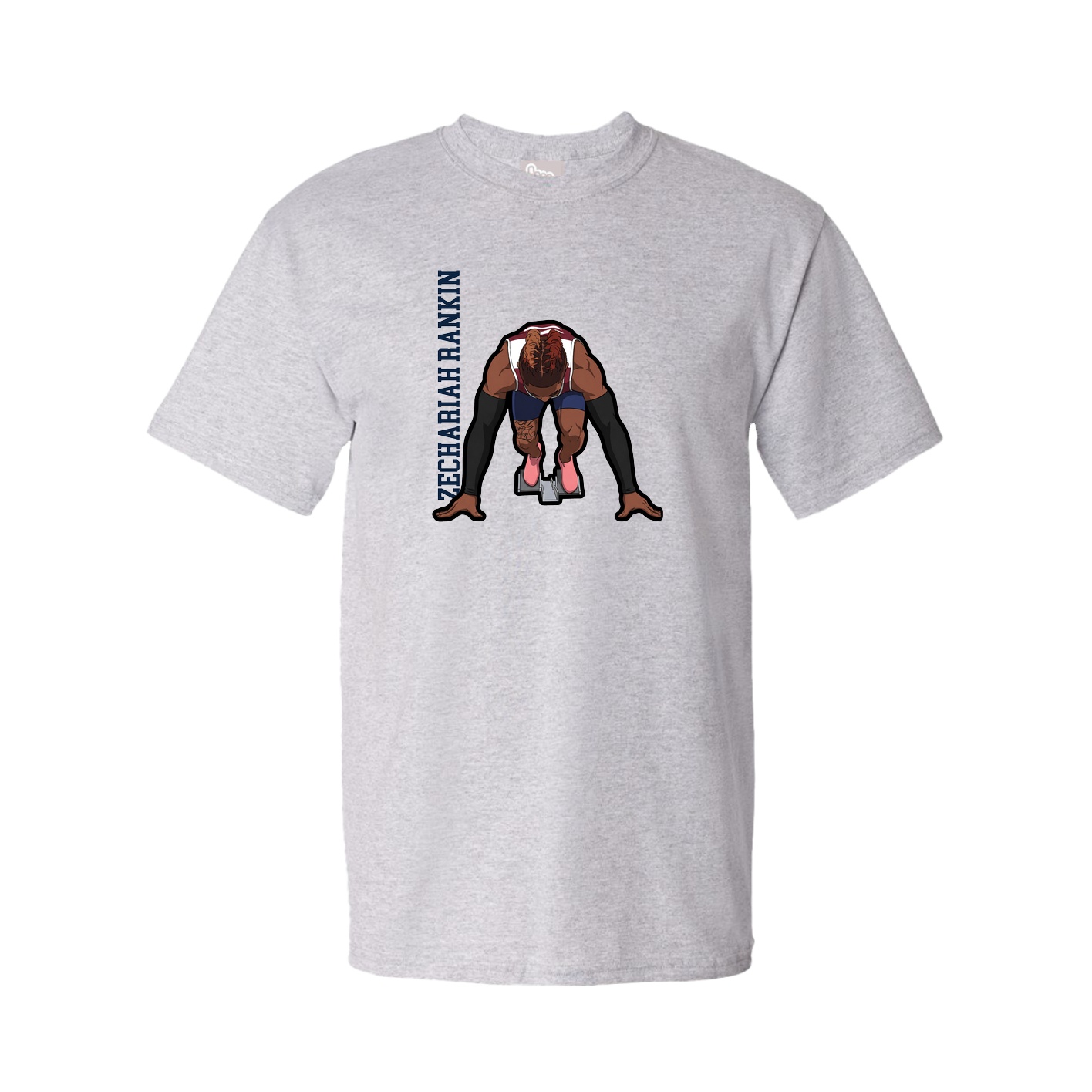Tee — Name Vertical in Grey