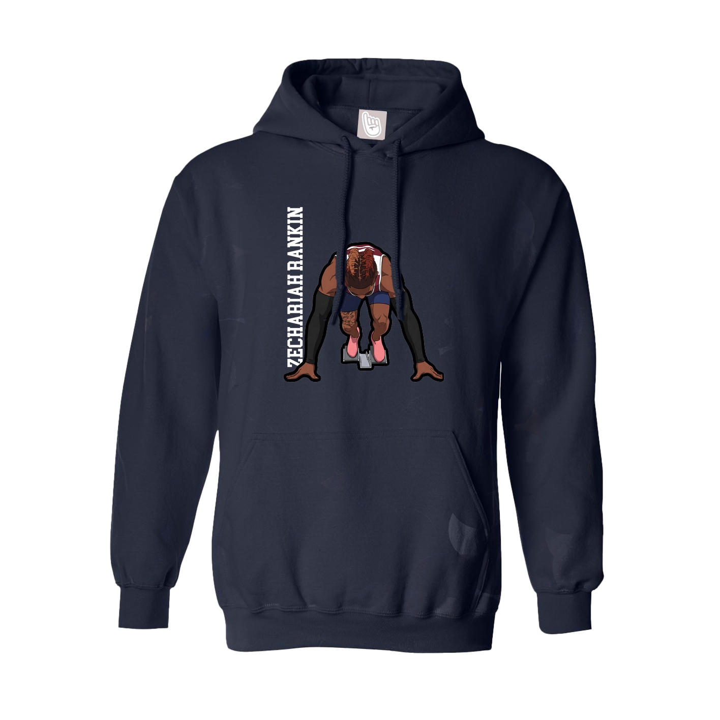 Youth Hoodie — Name Vertical in Navy