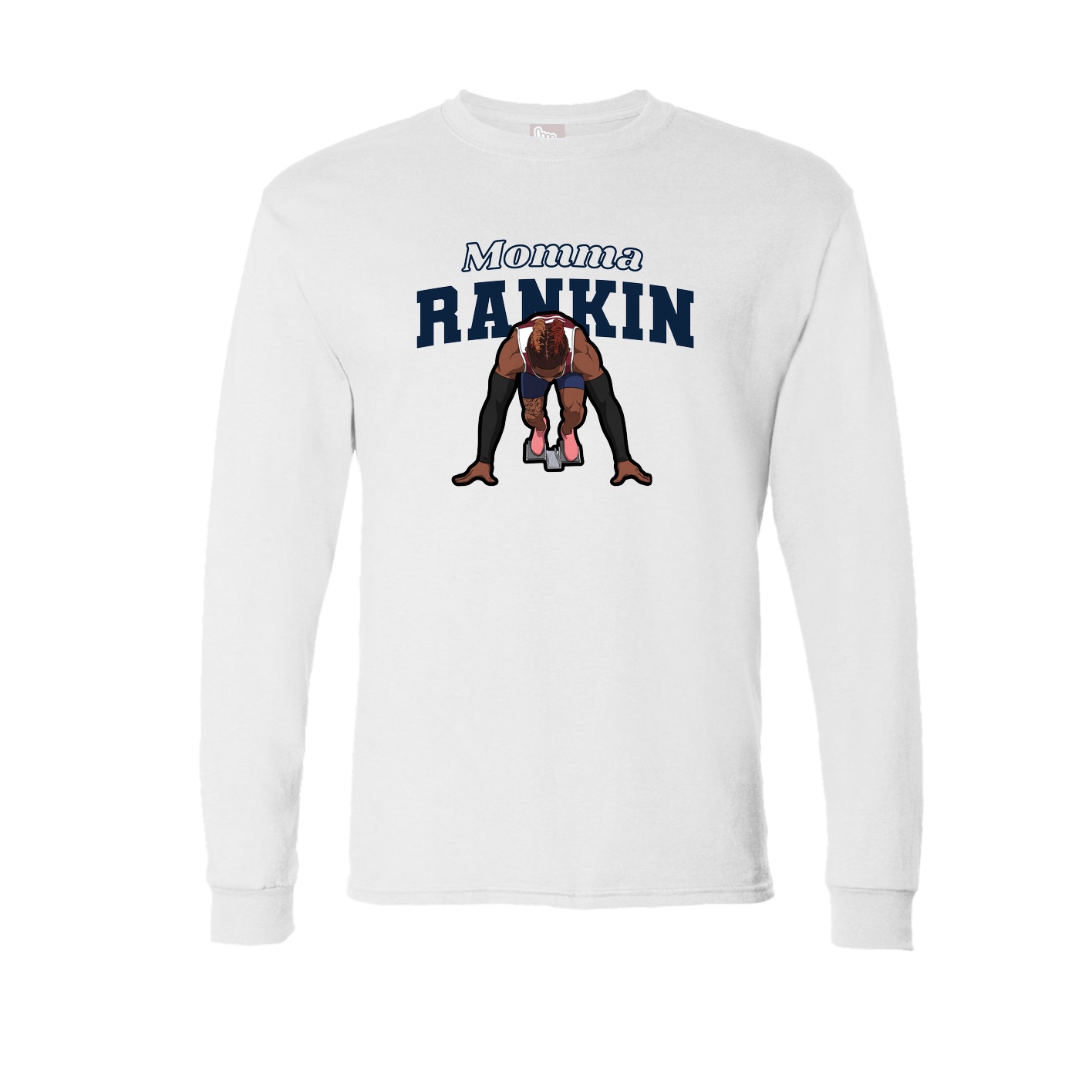 Long Sleeve Tee — Mothers Day Block in White