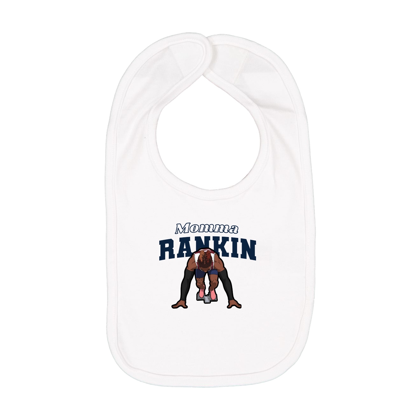 Infant Bib — Mothers Day Block in White