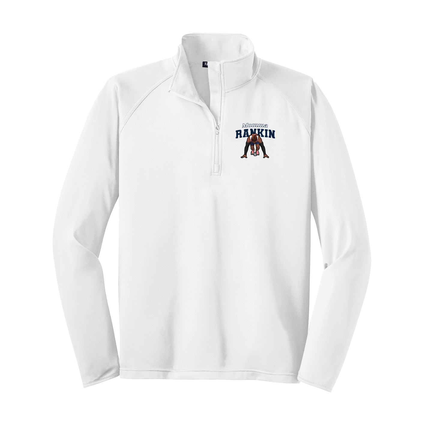 Q-Zip Pullover — Mothers Day Block in White