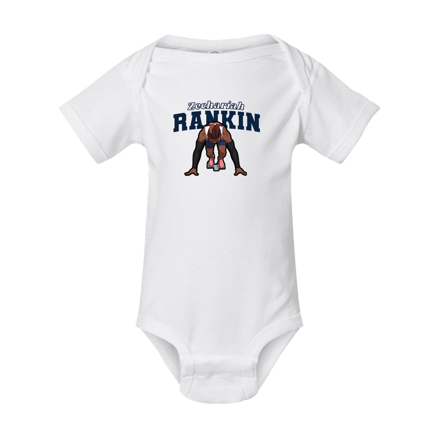 Baby Onesie — Name Arch in White
