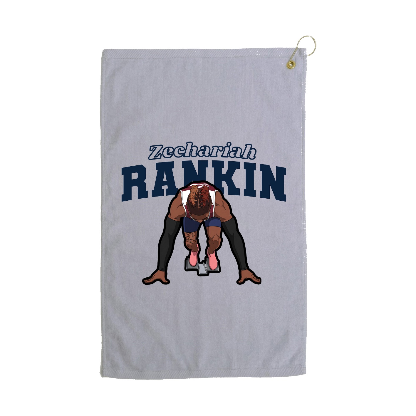 Golf Towel — Name Arch in Grey