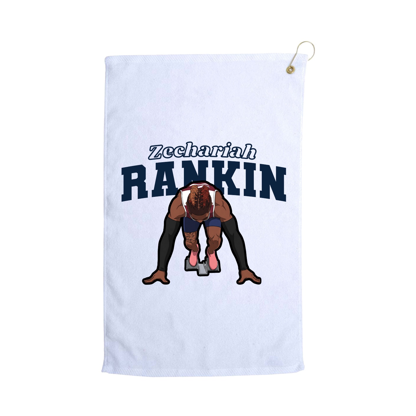 Golf Towel — Name Arch in White