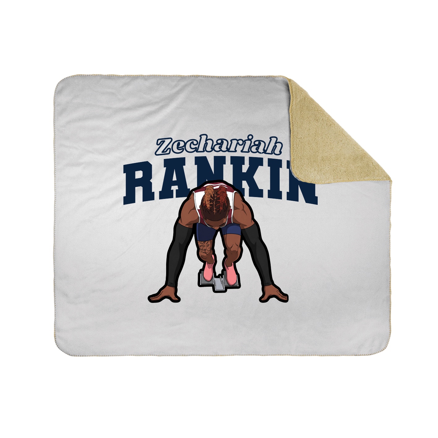 Throw Blanket — Name Arch in White