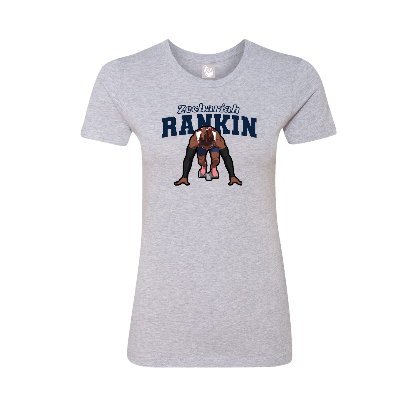 Fitted Women's Tee — Name Arch in Grey