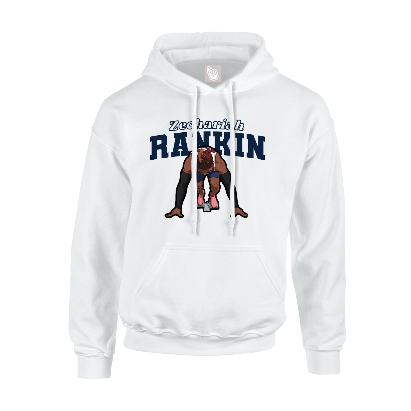 Hoodie — Name Arch in White
