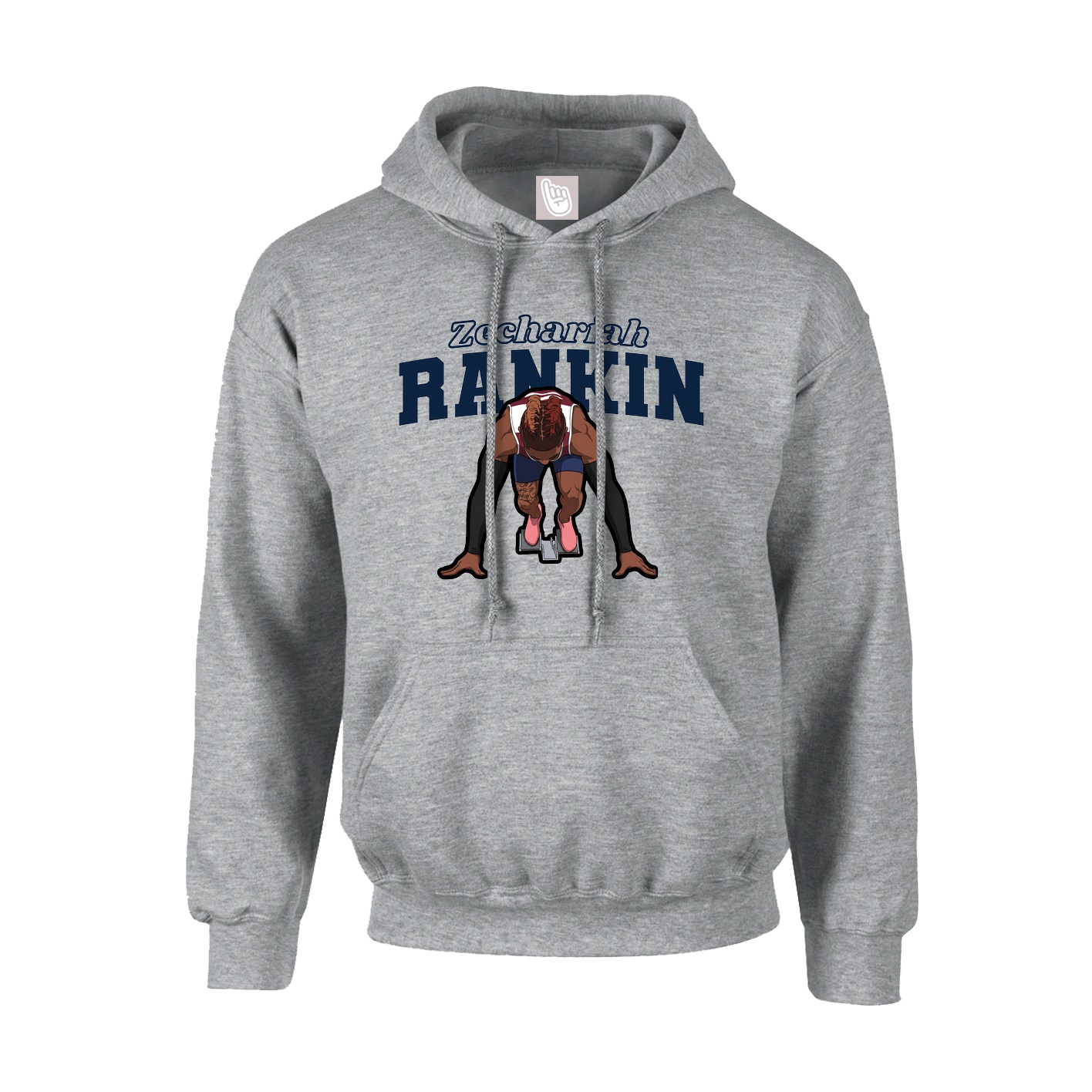 Youth Hoodie — Name Arch in Grey