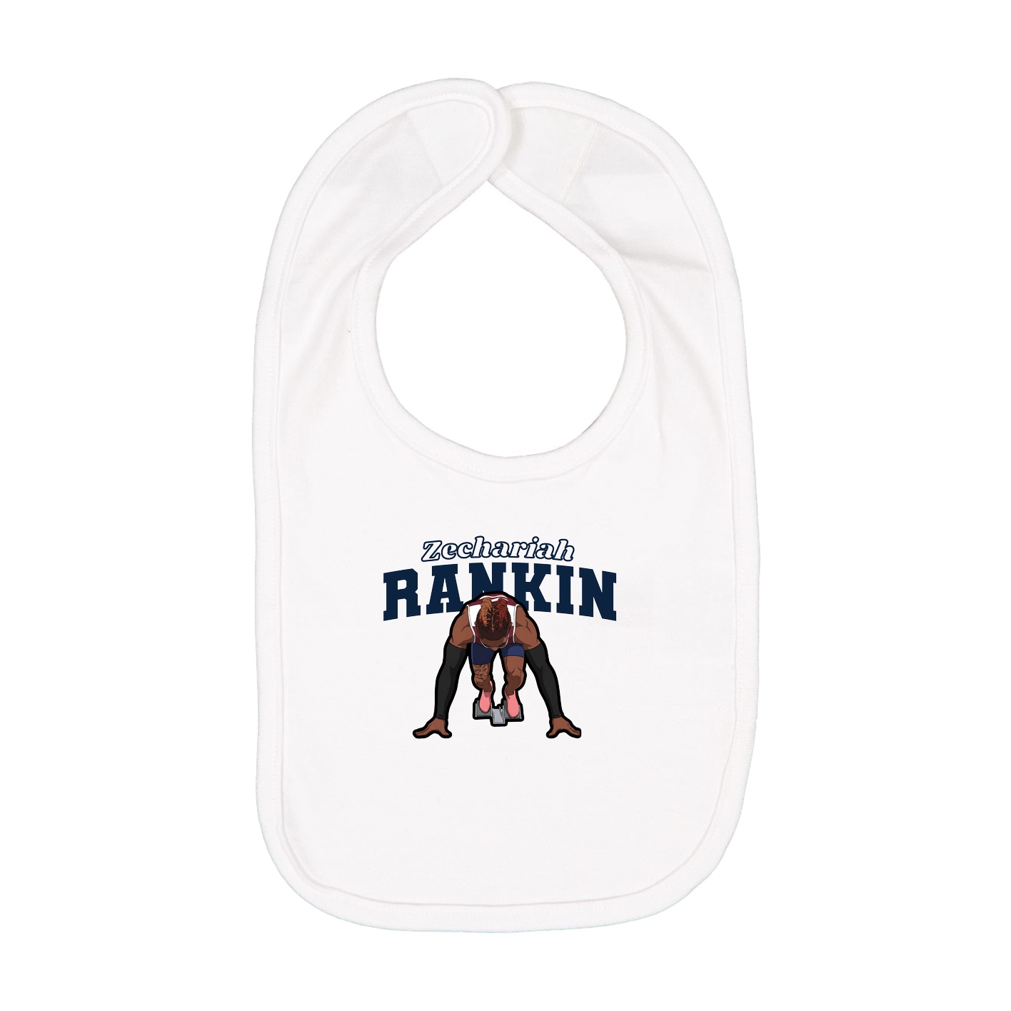 Infant Bib — Name Arch in White