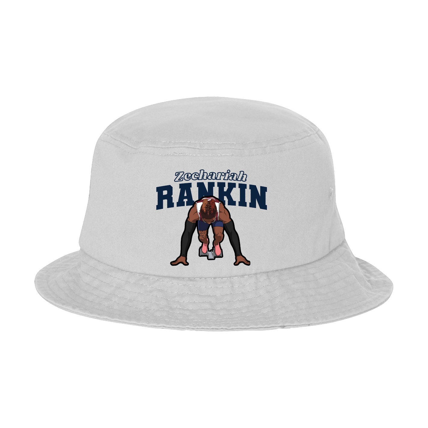 Bucket Cap — Name Arch in White