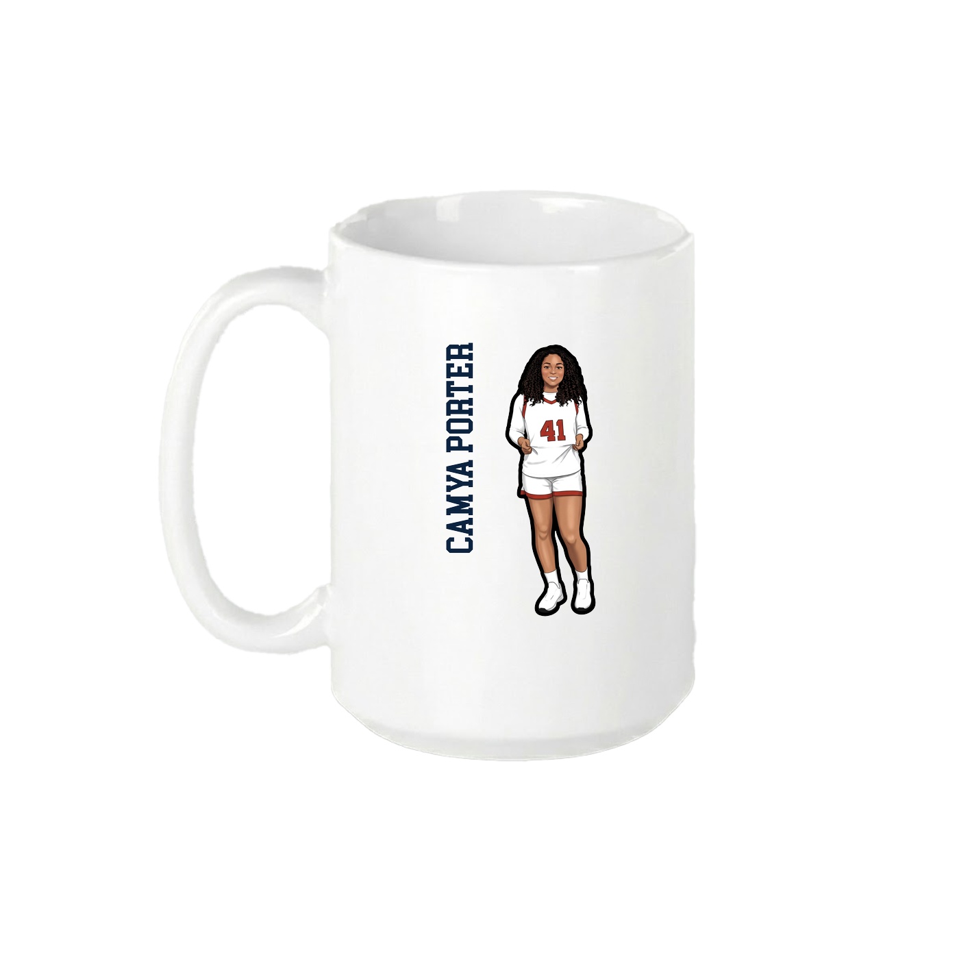 15oz Coffee Mug — Name Vertical in White