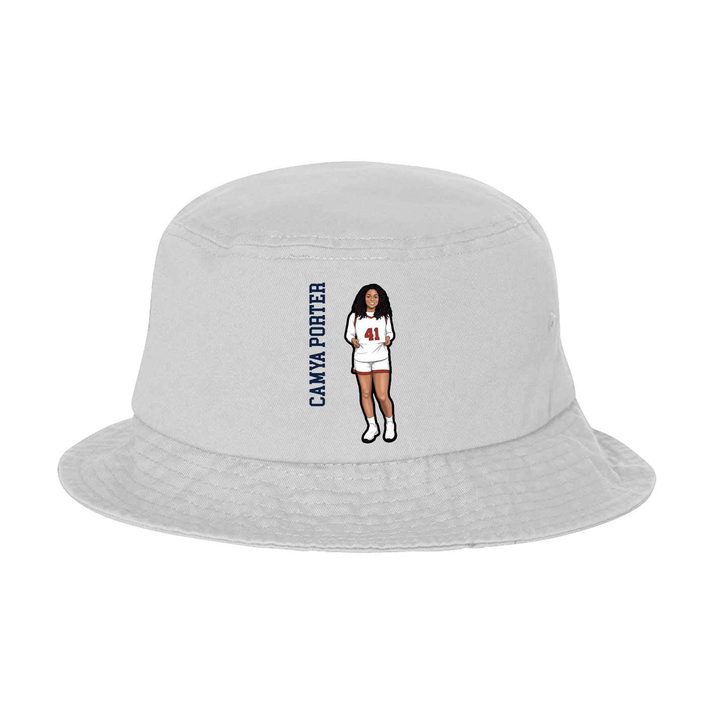 Bucket Cap — Name Vertical in White