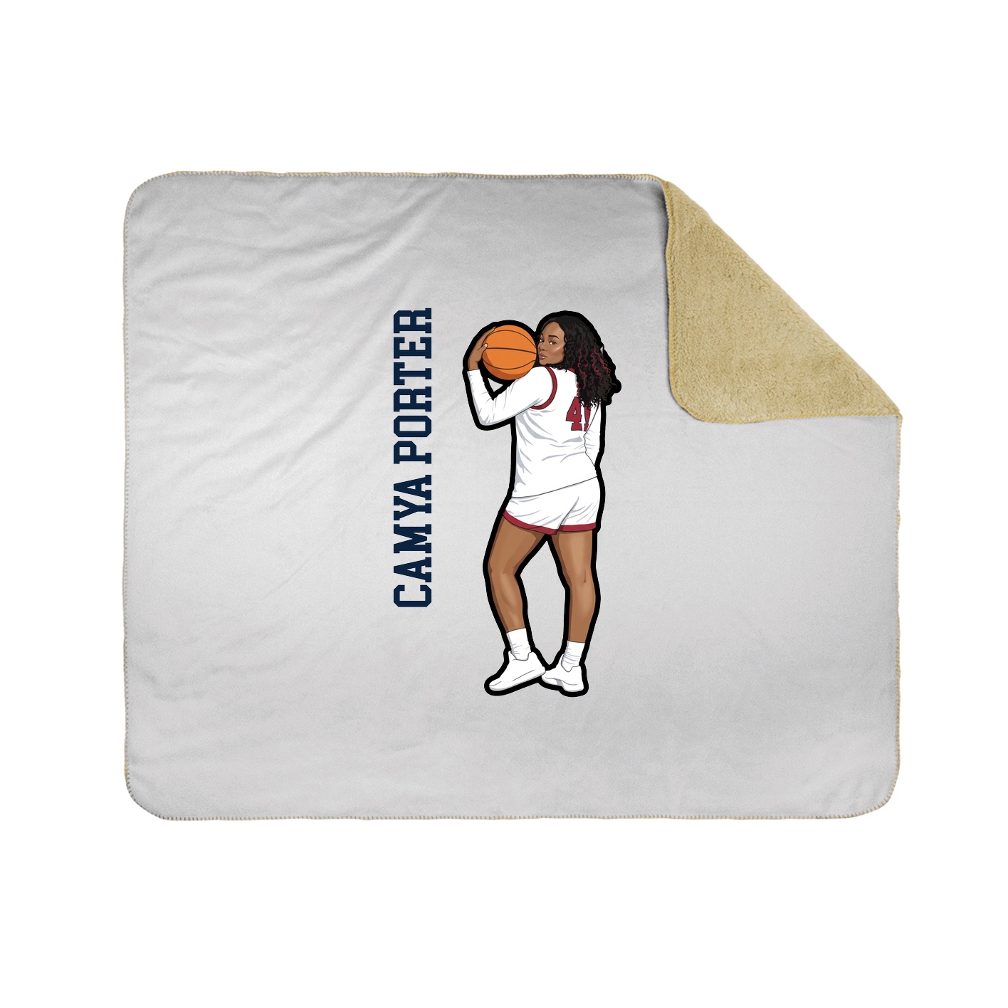 Throw Blanket — Name Vertical in White