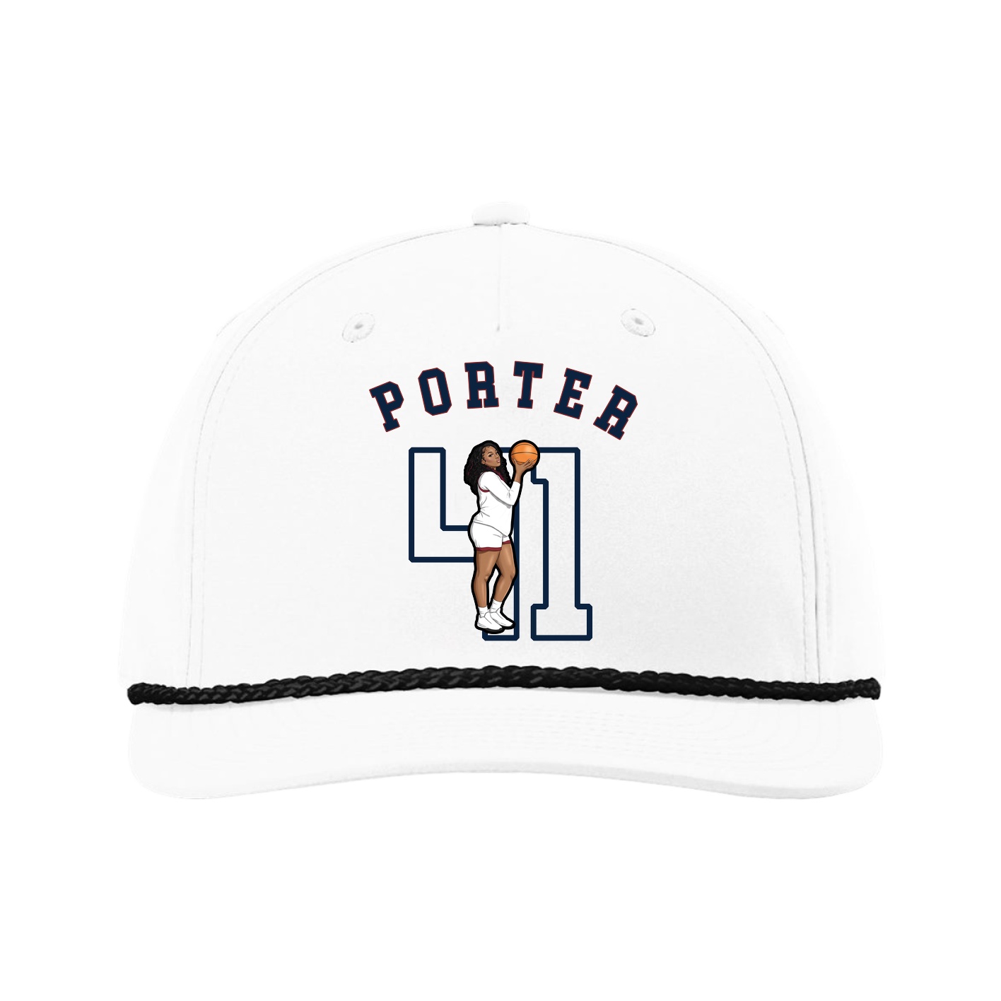 Five-Panel Classic Rope Cap — Shirsey Arch in White
