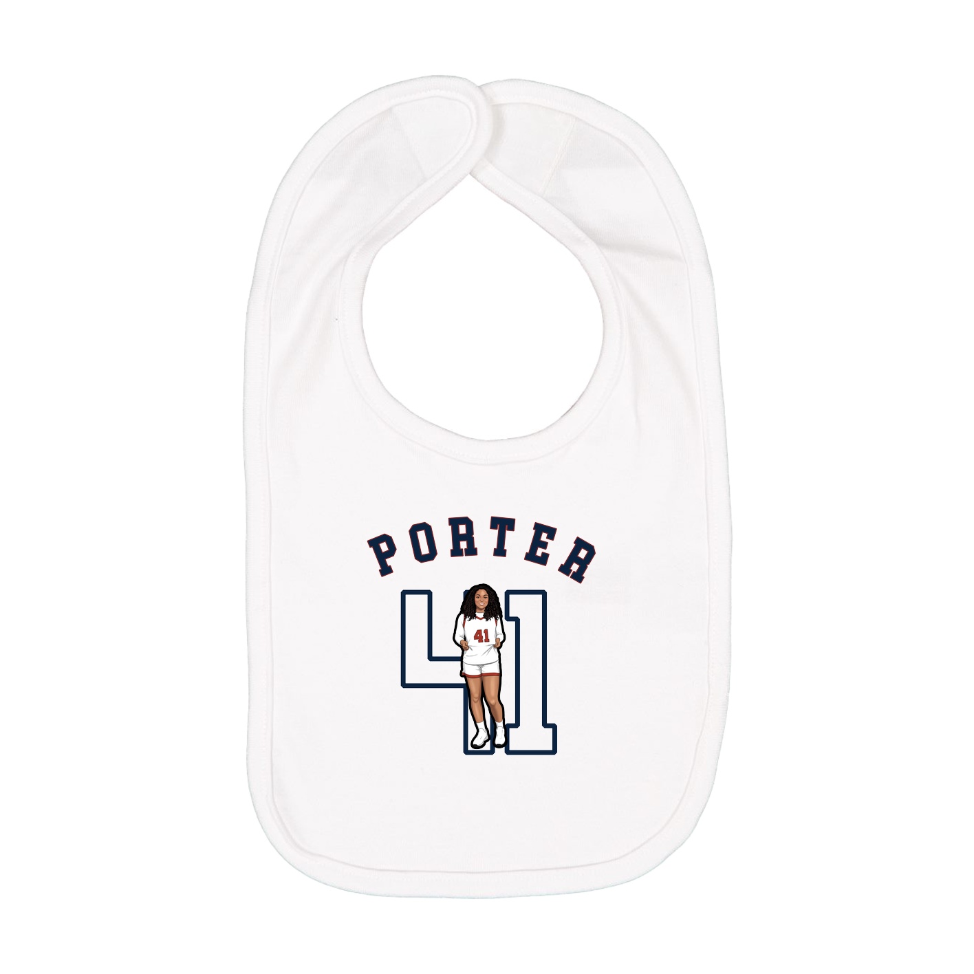 Infant Bib — Shirsey Arch in White