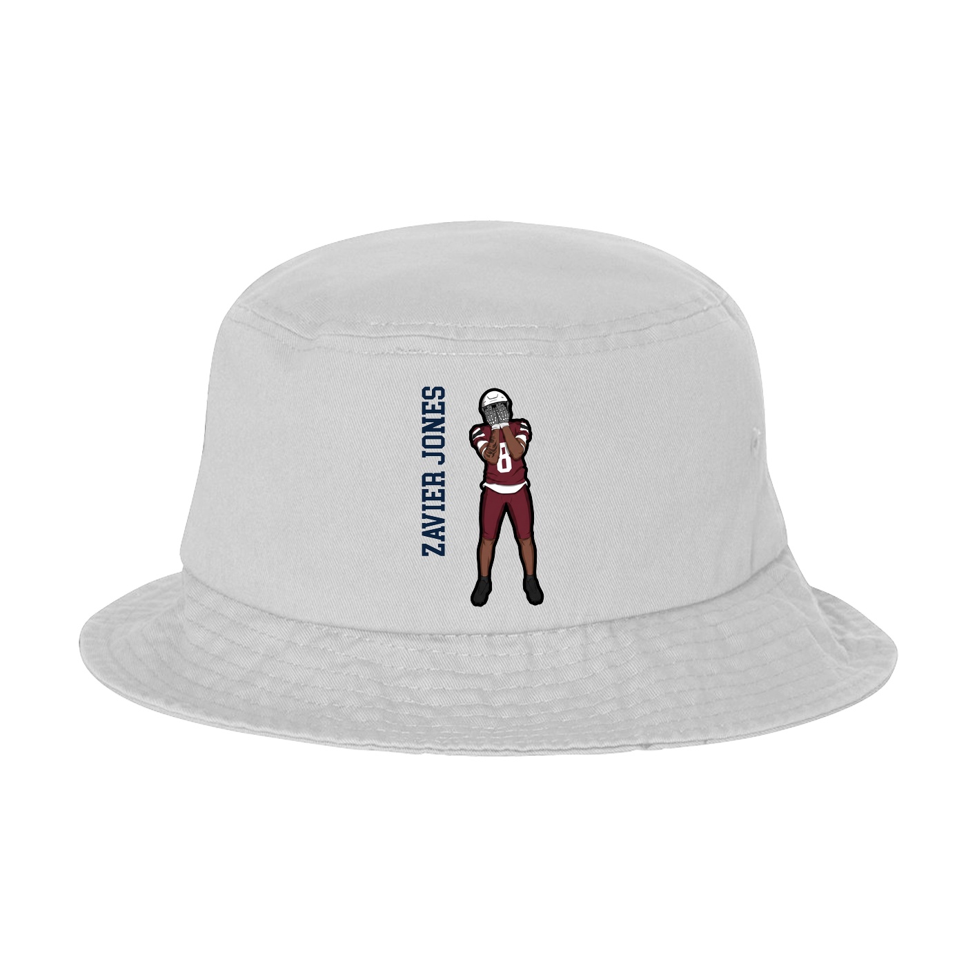 Bucket Cap — Name Vertical in White