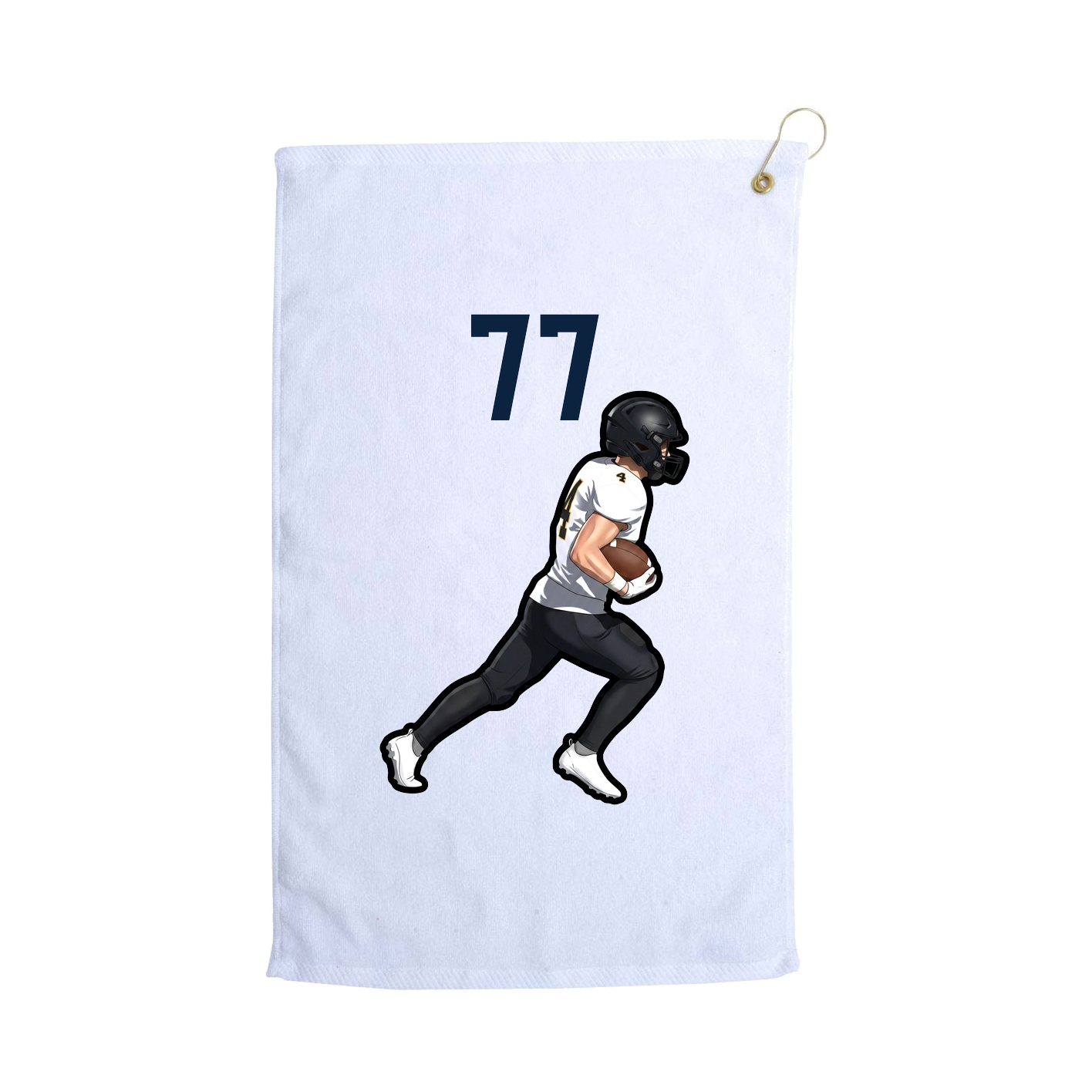 Golf Towel — Number Top in White