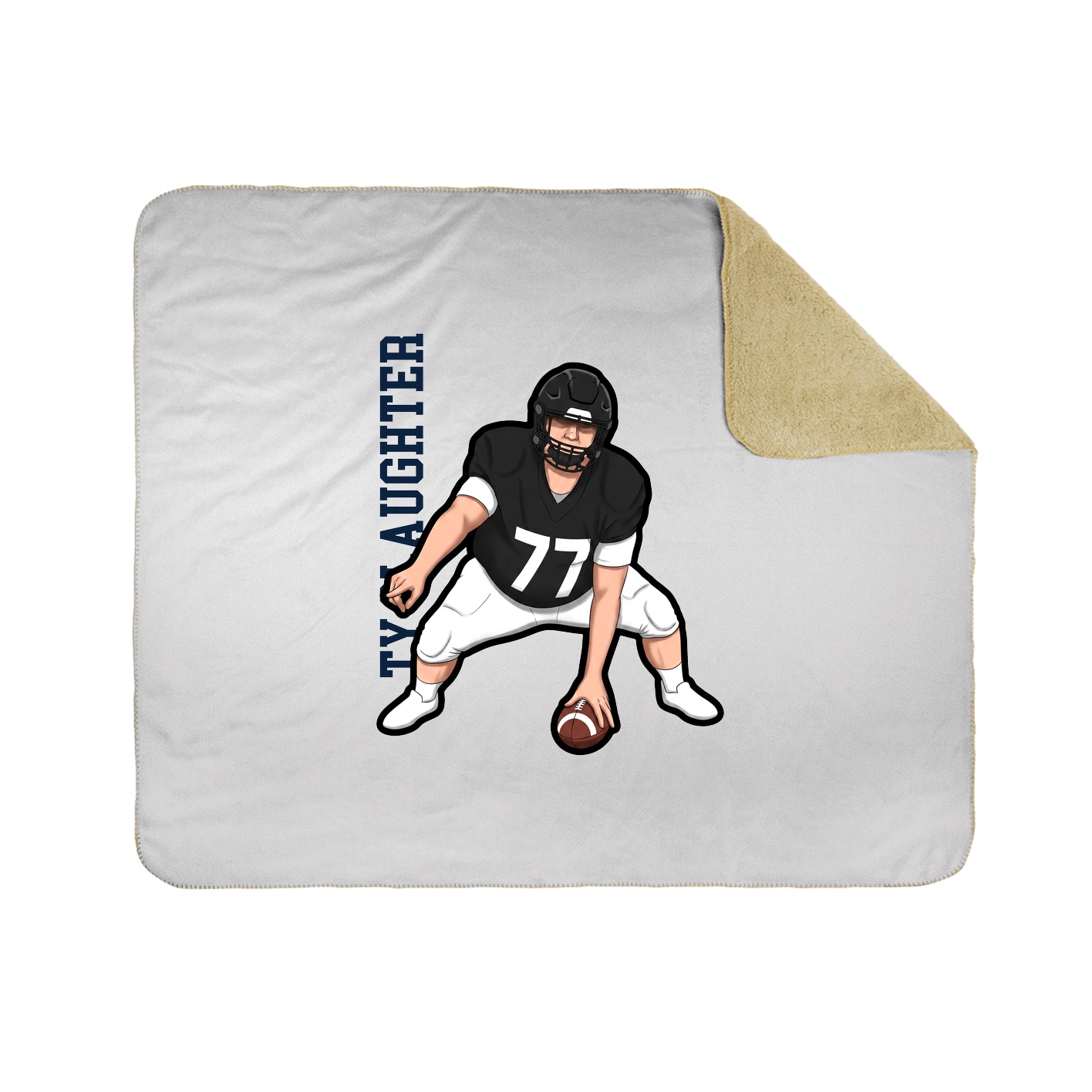 Throw Blanket — Name Vertical in White