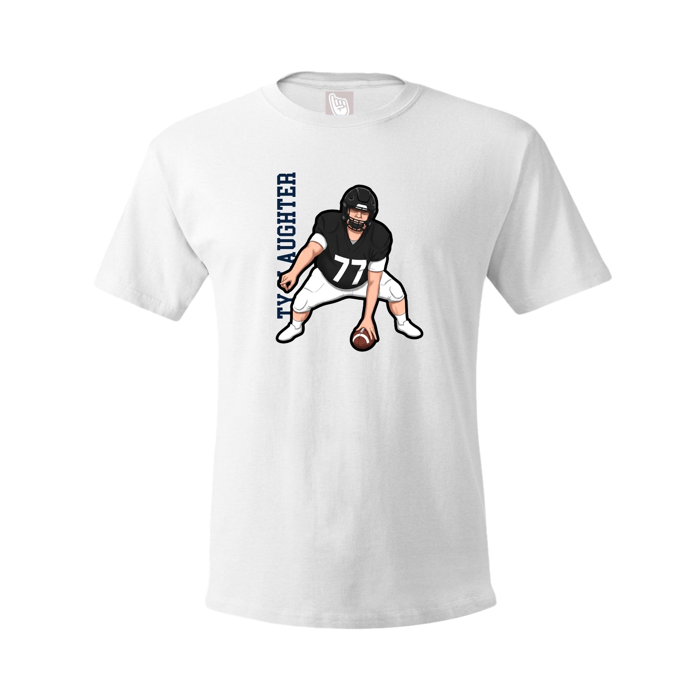 Youth Tee — Name Vertical in White