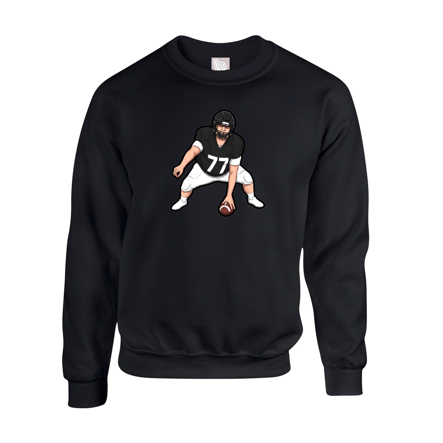 Fleece Crew — Name Vertical in Black