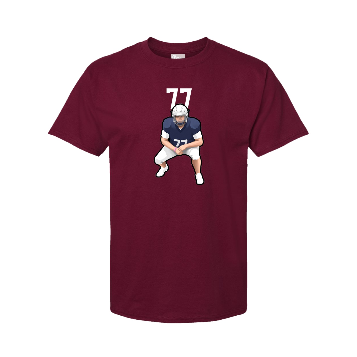 Youth Tee — Number Top in Cardinal
