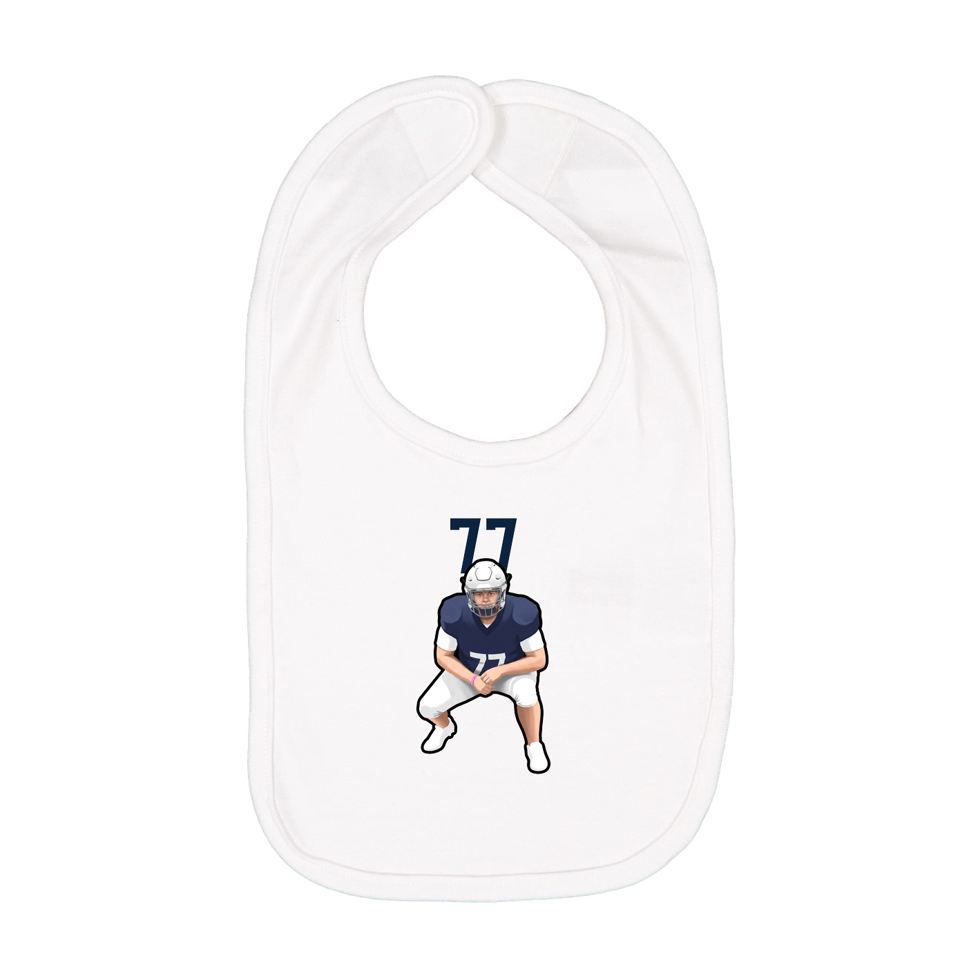 Infant Bib — Number Top in White